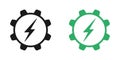 ÃÅ¾ÃÂÃÂ½ÃÂ¾ÃÂ²ÃÂ½Ãâ¹ÃÂµ RGBRenewable and sustainable electricity symbol. Eco-mechanism. Cogwheel with zipper design. Vector illustration